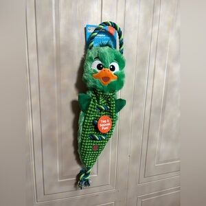 Outward Hound 22”Ropiez SeaHorse  Green Dog Toy w/Squeaker/Rope & Tag Fun New